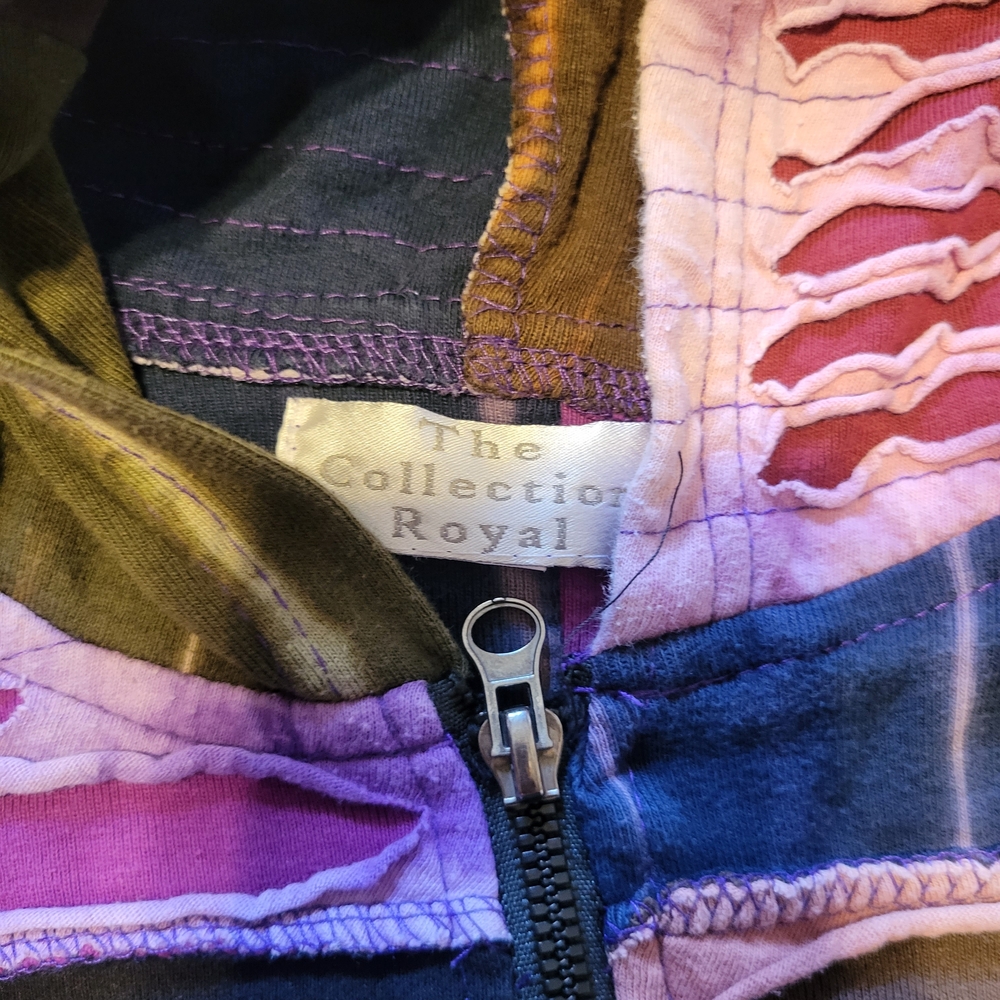 Patchwork Hooded Jacket with Zipper - image 3